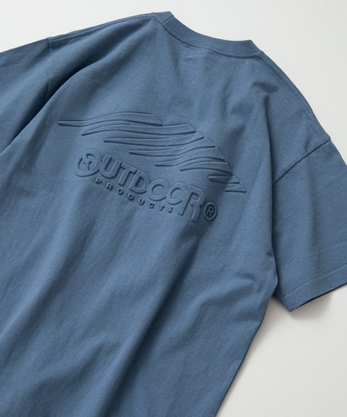 OUTDOOR PRODUCTS(アウトドアプロダクツ)の「【OUTDOOR PRODUCTS/アウトドアプロダクツ】 ヘビーウェイト オーバーサイズ エンボスロゴTシャツ(Tシャツ/カットソー・メンズ・ブラック/カーキ/グレイッシュブルー/ベージュ/ライトグリーン/ホワイト/ピンク・LARGE/X-LARGE/MEDIUM)」の6枚目の写真