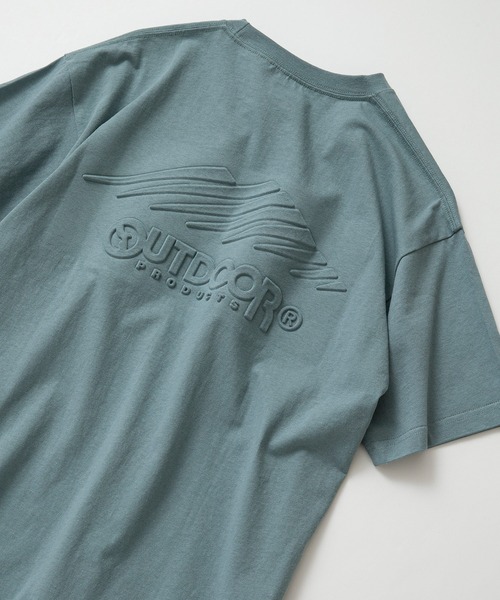 OUTDOOR PRODUCTS(アウトドアプロダクツ)の「【OUTDOOR PRODUCTS/アウトドアプロダクツ】 ヘビーウェイト オーバーサイズ エンボスロゴTシャツ(Tシャツ/カットソー・メンズ・ブラック/カーキ/グレイッシュブルー/ベージュ/ライトグリーン/ホワイト/ピンク・LARGE/X-LARGE/MEDIUM)」の5枚目の写真