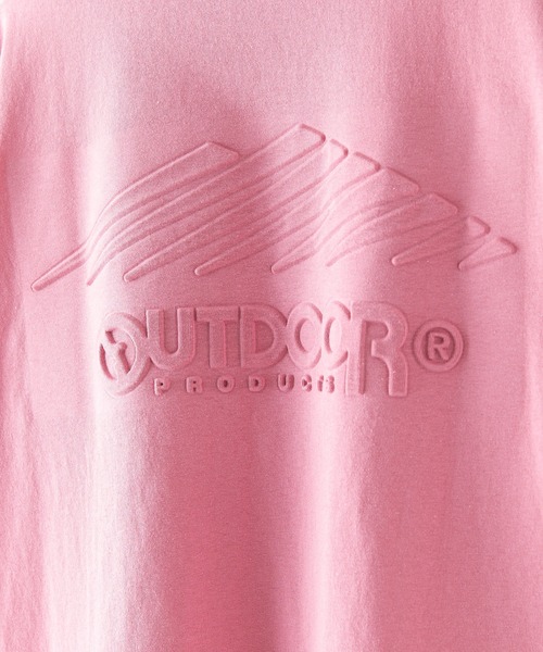 OUTDOOR PRODUCTS(アウトドアプロダクツ)の「【OUTDOOR PRODUCTS/アウトドアプロダクツ】 ヘビーウェイト オーバーサイズ エンボスロゴTシャツ(Tシャツ/カットソー・メンズ・ブラック/カーキ/グレイッシュブルー/ベージュ/ライトグリーン/ホワイト/ピンク・LARGE/X-LARGE/MEDIUM)」の9枚目の写真