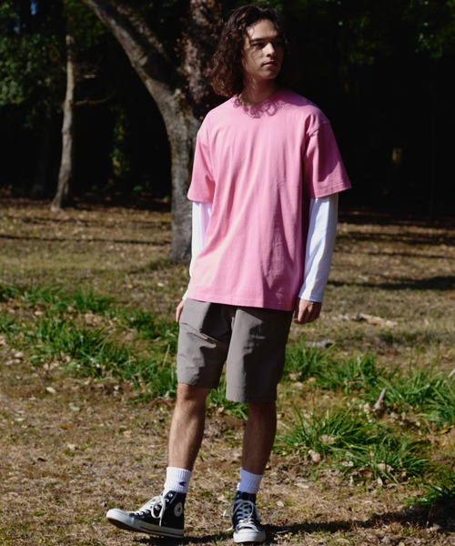OUTDOOR PRODUCTS(アウトドアプロダクツ)の「【OUTDOOR PRODUCTS/アウトドアプロダクツ】 ヘビーウェイト オーバーサイズ エンボスロゴTシャツ(Tシャツ/カットソー・メンズ・ブラック/カーキ/グレイッシュブルー/ベージュ/ライトグリーン/ホワイト/ピンク・LARGE/X-LARGE/MEDIUM)」の19枚目の写真