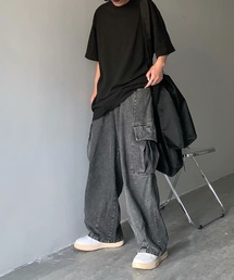 B'day（ビーデイ）の「【 B'day / ビーデー 】ワイド デニム カーゴパンツ バギージーンズ（カーゴパンツ）」