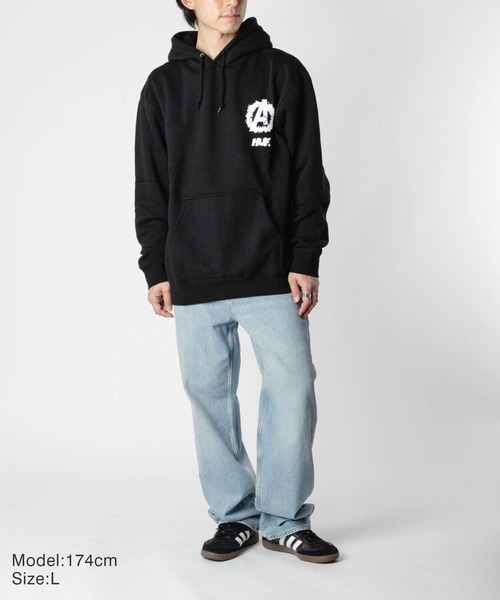 HUF(ハフ)の「HUF COSMIC ASSEMBLAGE P/O HOODIE ハフ コズミック アッセンブリ パーカー(パーカー・メンズ・ブラック・SMALL/MEDIUM/X-LARGE/LARGE)」の18枚目の写真