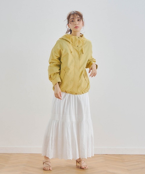 Droite lautreamont（ドロワットロートレアモン）の「カット刺しゅうティアードスカート≪洗濯機で洗える≫（スカート・レディース・オフホワイト/ブラック・M/S）」の3枚目の写真