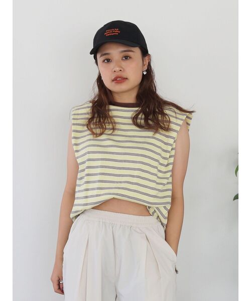 MILLER(ミラー)の「Miller別注 ショルダータックタンクトップ(Tシャツ/カットソー・レディース・ブルー/イエロー/ブラウン・FREE)」の3枚目の写真