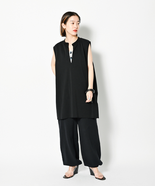 CITYSHOP(シティーショップ)の「《追加》KEY NECK N-SL Tシャツ(Tシャツ/カットソー・レディース・ブラック/ホワイト・FREE)」の5枚目の写真