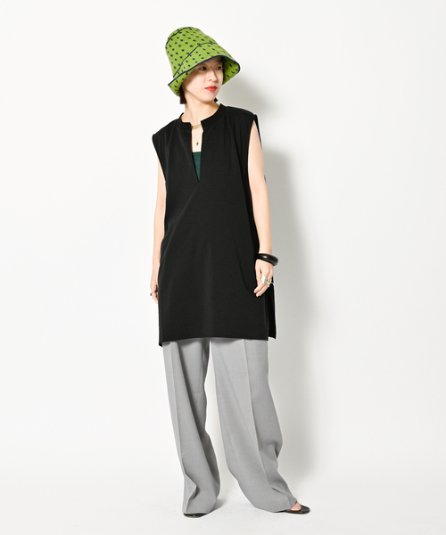 CITYSHOP(シティーショップ)の「《追加》KEY NECK N-SL Tシャツ(Tシャツ/カットソー・レディース・ブラック/ホワイト・FREE)」の6枚目の写真