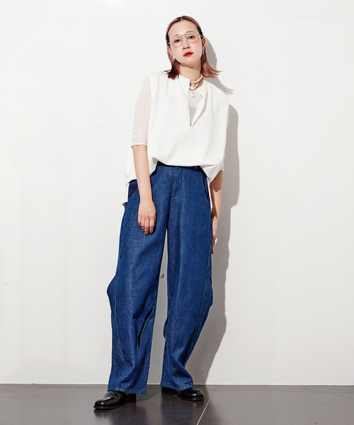 CITYSHOP(シティーショップ)の「《追加》KEY NECK N-SL Tシャツ(Tシャツ/カットソー・レディース・ブラック/ホワイト・FREE)」の12枚目の写真
