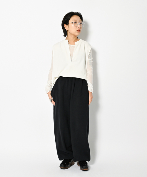 CITYSHOP(シティーショップ)の「《追加》KEY NECK N-SL Tシャツ(Tシャツ/カットソー・レディース・ブラック/ホワイト・FREE)」の15枚目の写真