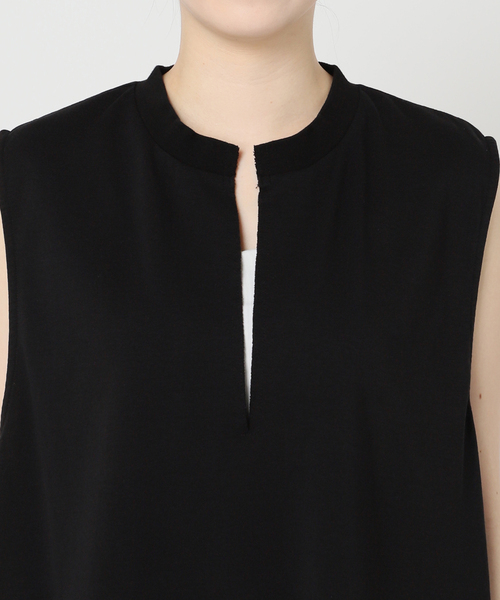 CITYSHOP KEY NECK N-SL Tシャツ ノースリーブ ブラック CITYSHOP（シティーショップ）の「KEY NECK N-SL Tシャツ（Tシャツ