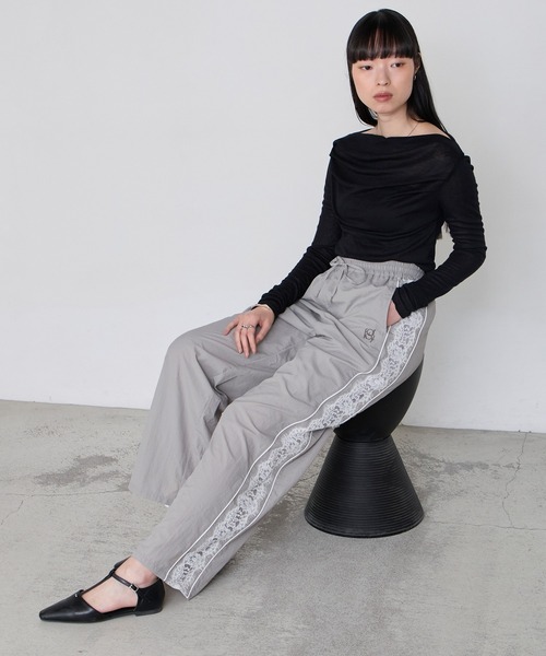 forksy.】レースシアーライントラックパンツ（その他パンツ）｜forksy