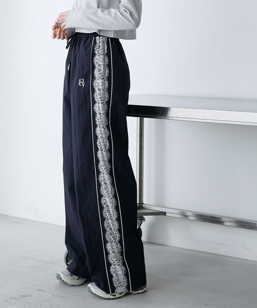 forksy.（フォルクシー）の「【forksy.】レースシアーライントラックパンツ（その他パンツ・レディース・ブルーグレー/ベージュ/ネイビー/ブラック/グレー・FREE/S）」の22枚目の写真