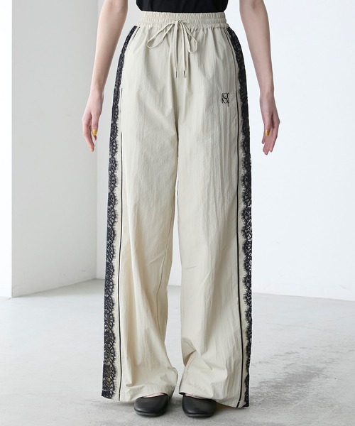 forksy.（フォルクシー）の「【forksy.】レースシアーライントラックパンツ（その他パンツ・レディース・ブルーグレー/ベージュ/ネイビー/ブラック/グレー・FREE/S）」の20枚目の写真