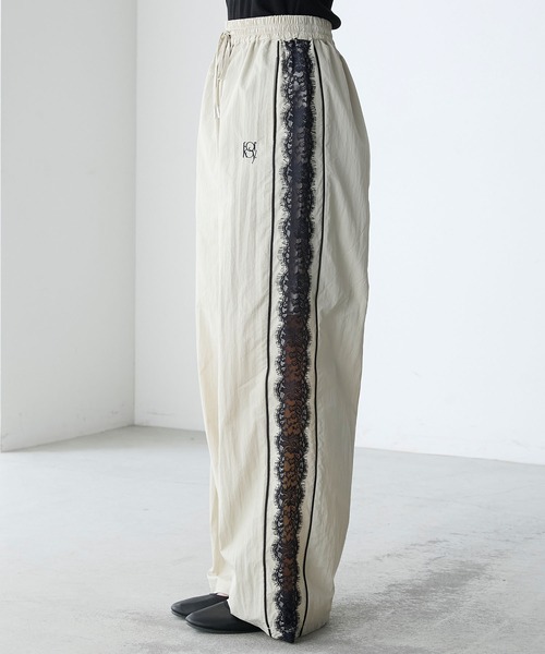 forksy.（フォルクシー）の「【forksy.】レースシアーライントラックパンツ（その他パンツ・レディース・ブルーグレー/ベージュ/ネイビー/ブラック/グレー・FREE/S）」の13枚目の写真