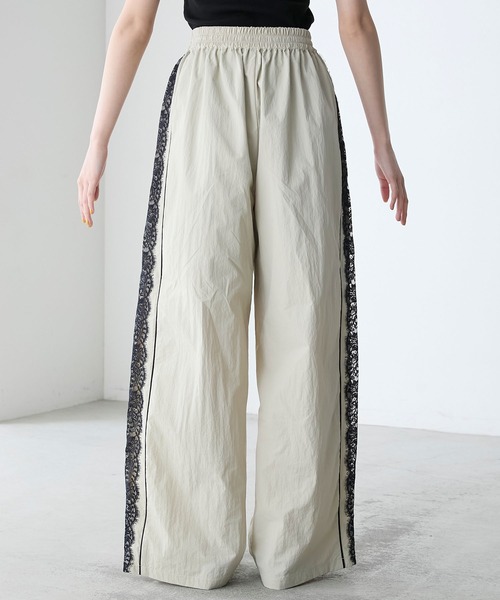 セール】【forksy.】レースシアーライントラックパンツ（その他