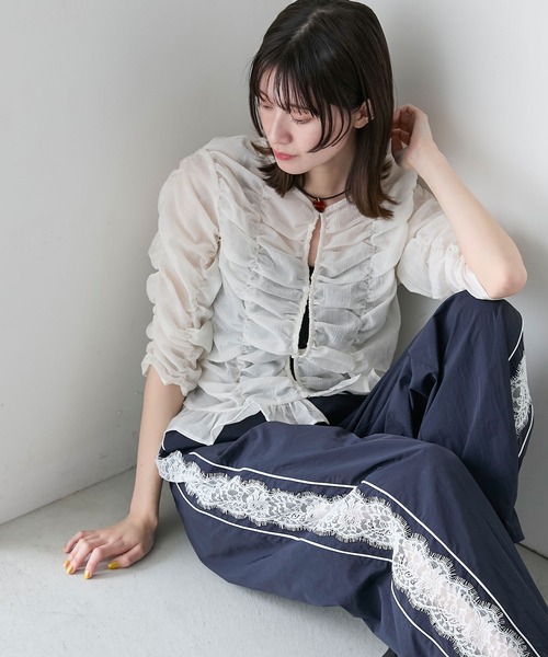 glamlips レースライントラックパンツ レース ライン Track-pants