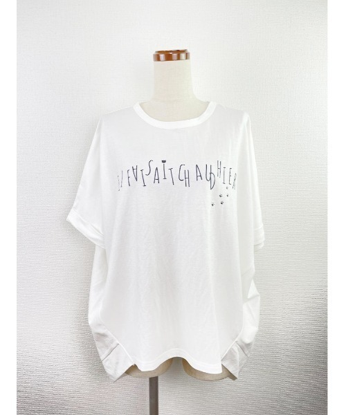Rydia(リディア)の「鹿の子ドルマンPO(Tシャツ/カットソー・レディース・コーラルピンク/ブラック/オフホワイト・M)」の2枚目の写真