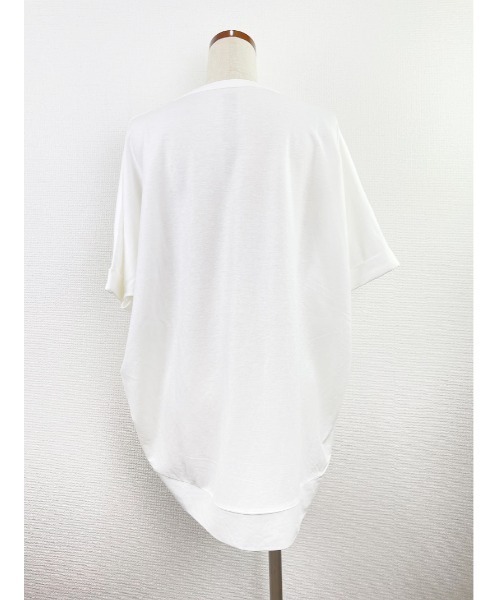 Rydia(リディア)の「鹿の子ドルマンPO(Tシャツ/カットソー・レディース・コーラルピンク/ブラック/オフホワイト・M)」の5枚目の写真