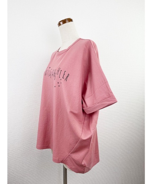 Rydia(リディア)の「鹿の子ドルマンPO(Tシャツ/カットソー・レディース・コーラルピンク/ブラック/オフホワイト・M)」の10枚目の写真