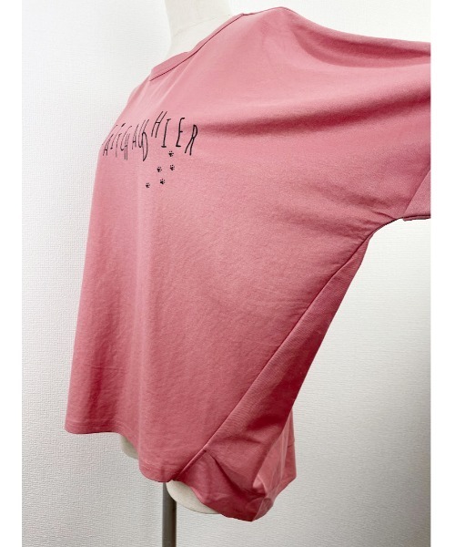 Rydia(リディア)の「鹿の子ドルマンPO(Tシャツ/カットソー・レディース・コーラルピンク/ブラック/オフホワイト・M)」の12枚目の写真