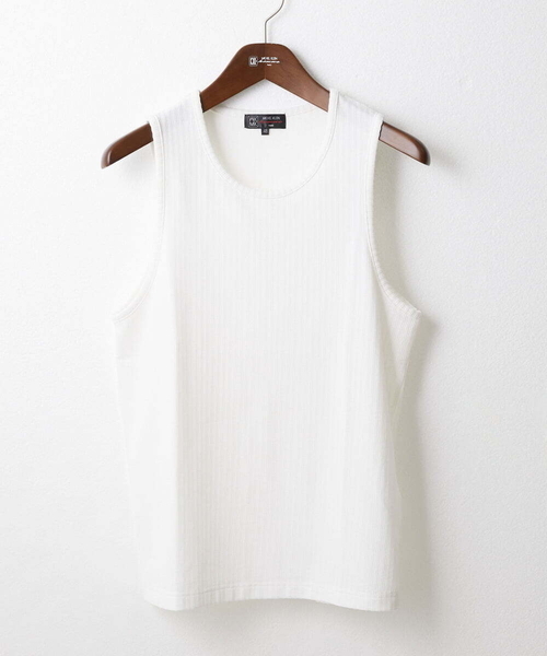 MK MICHEL KLEIN HOMME (エムケーミッシェルクランオム)の「テレコタンクトップ(Tシャツ/カットソー・メンズ・ブラック/ホワイト・51/48/46)」の2枚目の写真