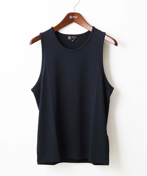 MK MICHEL KLEIN HOMME (エムケーミッシェルクランオム)の「テレコタンクトップ(Tシャツ/カットソー・メンズ・ブラック/ホワイト・51/48/46)」の1枚目の写真