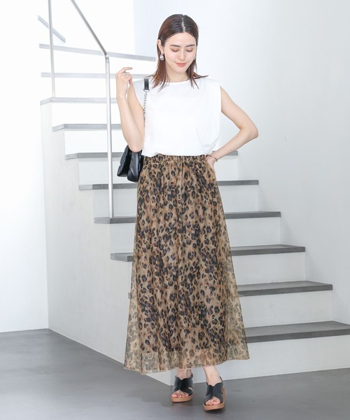 LEPSIM(レプシィム)の「アソートシアーフレアスカート 121681(スカート・レディース・レオパード/ベージュ/ブラック・FREE)」の20枚目の写真