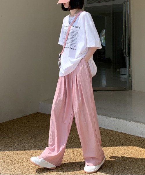 gossip!ロサンゼルス(ゴシップロサンゼルス)の「ウエストタック イージーパンツ(その他パンツ・レディース・ピンク/オフホワイト/ブラック・FREE)」の3枚目の写真