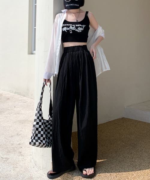 gossip!ロサンゼルス(ゴシップロサンゼルス)の「ウエストタック イージーパンツ(その他パンツ・レディース・ピンク/オフホワイト/ブラック・FREE)」の2枚目の写真