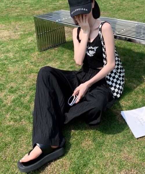 gossip!ロサンゼルス(ゴシップロサンゼルス)の「ウエストタック イージーパンツ(その他パンツ・レディース・ピンク/オフホワイト/ブラック・FREE)」の7枚目の写真