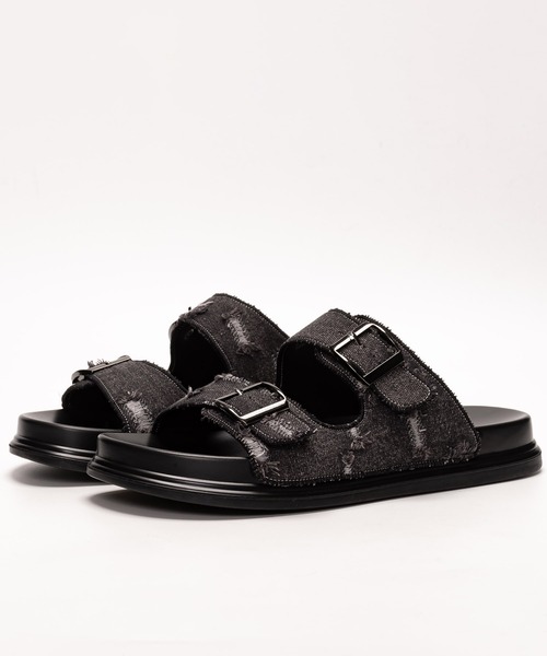 SVEC（シュベック）の「ダブルベルト コンフォートサンダル（サンダル・メンズ・ブラック/ブラック系その他3/ブラック系その他・41/42/43/44/40/39/38）」の3枚目の写真