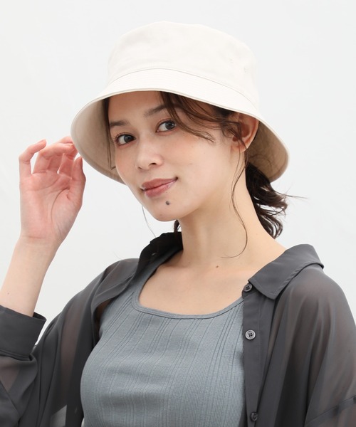 Honeys(ハニーズ)の「取り外せる紐付きバケットハット(ハット・レディース・ライトベージュ/アイボリー/ブルー/ブラック・FREE)」の9枚目の写真