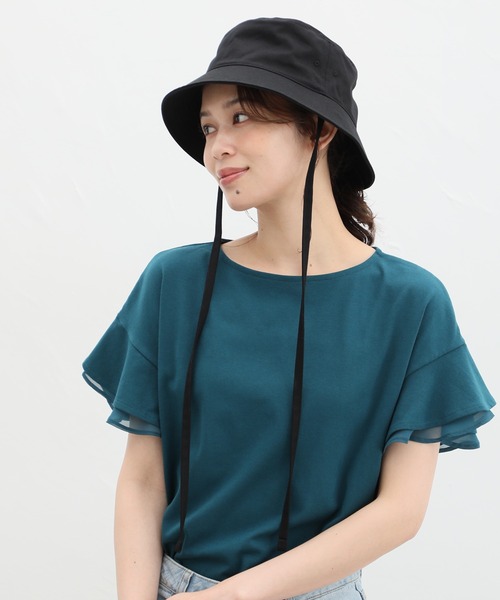 Honeys(ハニーズ)の「取り外せる紐付きバケットハット(ハット・レディース・ライトベージュ/アイボリー/ブルー/ブラック・FREE)」の10枚目の写真