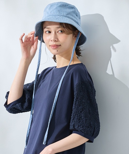 Honeys(ハニーズ)の「取り外せる紐付きバケットハット(ハット・レディース・ライトベージュ/アイボリー/ブルー/ブラック・FREE)」の14枚目の写真