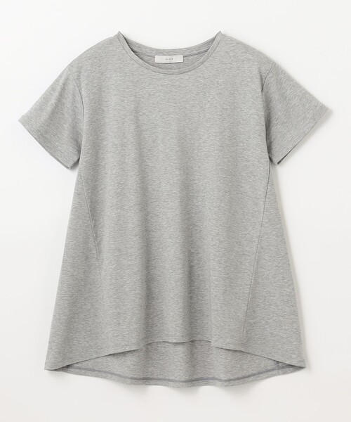 ANY(エニィ)の「【汗ジミ防止加工】シルケットスムースバックギャザーチュニック(Tシャツ/カットソー・レディース・ホワイト系/グレー系/ライトグレー系/ピンク系/ブラック系・4)」の1枚目の写真