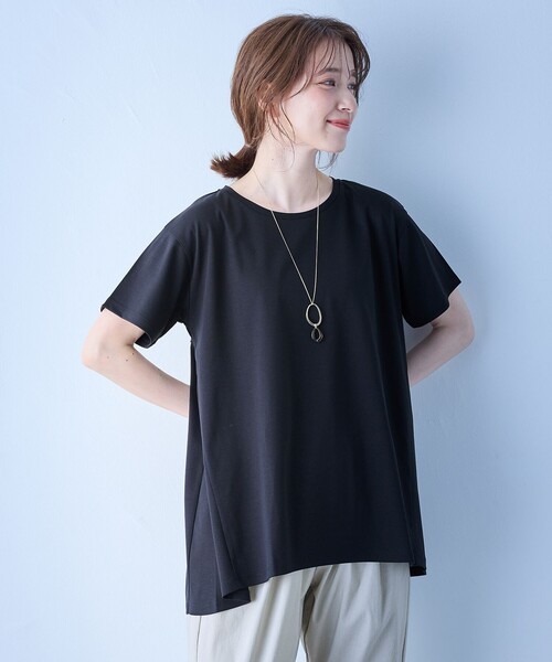 ANY(エニィ)の「【汗ジミ防止加工】シルケットスムースバックギャザーチュニック(Tシャツ/カットソー・レディース・ホワイト系/グレー系/ライトグレー系/ピンク系/ブラック系・4)」の17枚目の写真