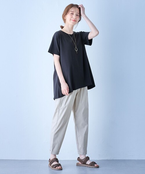ANY(エニィ)の「【汗ジミ防止加工】シルケットスムースバックギャザーチュニック(Tシャツ/カットソー・レディース・ホワイト系/グレー系/ライトグレー系/ピンク系/ブラック系・4)」の20枚目の写真