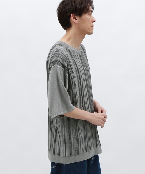 LAKOLE(ラコレ)の「3DニットTシャツ / 127459(ニット/セーター・メンズ・ブラック/グリーン/サンドグレー・MEDIUM/LARGE)」の7枚目の写真