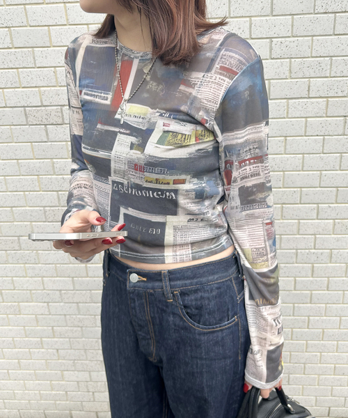 Oriens JOURNAL STANDARD(オリエンス ジャーナルスタンダード)の「《追加》プリントシアープルオーバー(Tシャツ/カットソー・レディース・ベージュ系その他・FREE)」の14枚目の写真