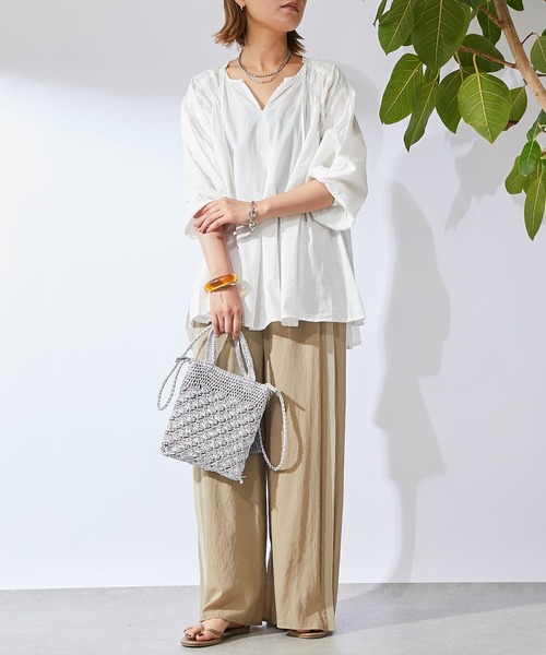 un dix cors（アンディコール）の「ギャザーブラウス（シャツ/ブラウス・レディース・オフホワイト/ブラック/ミント・FREE）」の9枚目の写真