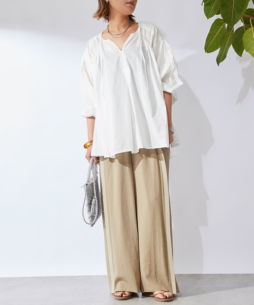 un dix cors（アンディコール）の「ギャザーブラウス（シャツ/ブラウス・レディース・オフホワイト/ブラック/ミント・FREE）」の12枚目の写真