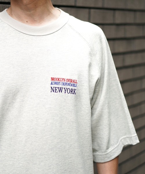 BROOKLYN OVERALL（ブルックリンオーバーオール）の「メランジ刺繍Ｔシャツ（Tシャツ/カットソー・メンズ・ベージュ/グレー・MEDIUM/LARGE/SMALL）」の7枚目の写真