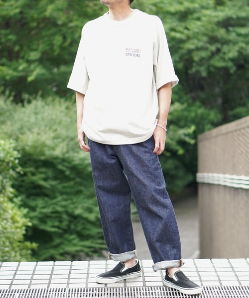 BROOKLYN OVERALL（ブルックリンオーバーオール）の「メランジ刺繍Ｔシャツ（Tシャツ/カットソー・メンズ・ベージュ/グレー・MEDIUM/LARGE/SMALL）」の3枚目の写真