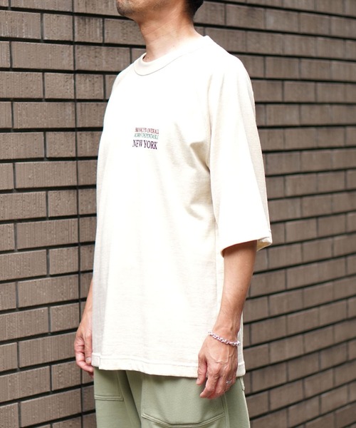 BROOKLYN OVERALL（ブルックリンオーバーオール）の「メランジ刺繍Ｔシャツ（Tシャツ/カットソー・メンズ・ベージュ/グレー・MEDIUM/LARGE/SMALL）」の21枚目の写真