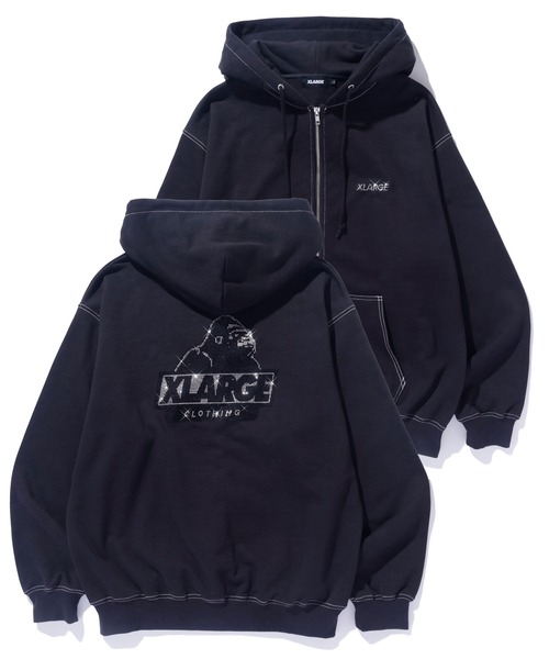 RHINESTONE OG ZIP HOODED SWEATSHIRT（パーカー）｜XLARGE