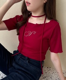 チョーカーセットラインストーンTシャツ【WEB限定色あり】