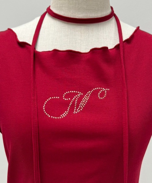 one after another NICE CLAUP（ワンアフターアナザーナイスクラップ）の「チョーカーセットラインストーンTシャツ【WEB限定色あり】（Tシャツ/カットソー・レディース・オフホワイト/ブラック系その他/杢グレー/ホワイト系その他2/ピンク/レッド/ホワイト系その他・FREE）」の12枚目の写真