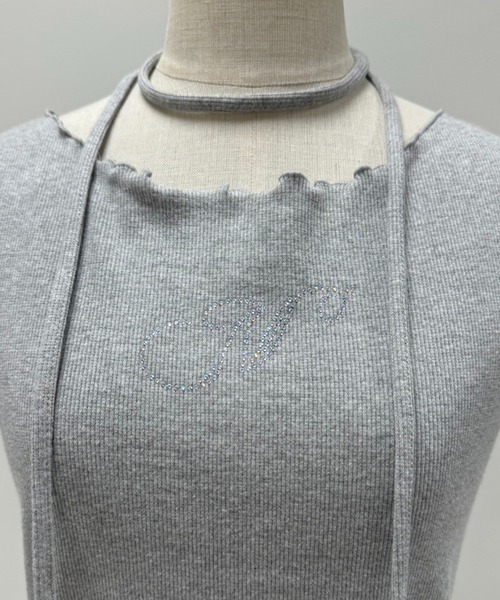 one after another NICE CLAUP（ワンアフターアナザーナイスクラップ）の「チョーカーセットラインストーンTシャツ【WEB限定色あり】（Tシャツ/カットソー・レディース・オフホワイト/ブラック系その他/杢グレー/ホワイト系その他2/ピンク/レッド/ホワイト系その他・FREE）」の14枚目の写真