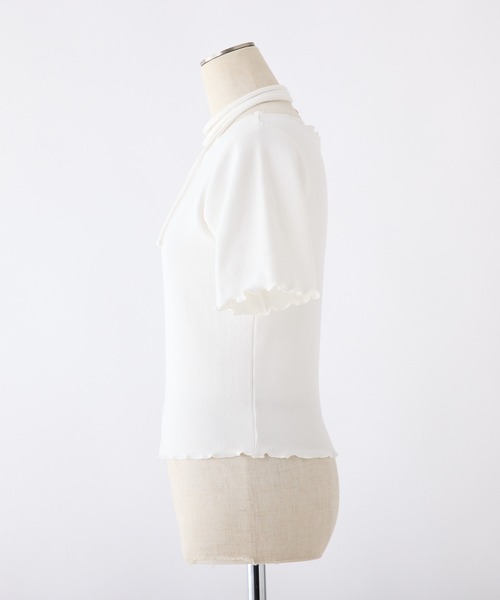 one after another NICE CLAUP（ワンアフターアナザーナイスクラップ）の「チョーカーセットラインストーンTシャツ【WEB限定色あり】（Tシャツ/カットソー・レディース・オフホワイト/ブラック系その他/杢グレー/ホワイト系その他2/ピンク/レッド/ホワイト系その他・FREE）」の16枚目の写真