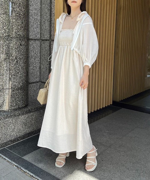 one after another NICE CLAUP（ワンアフターアナザーナイスクラップ）の「シアーボリュームスリーブパーカー（マウンテンパーカー・レディース・オフホワイト/グレー/ブラック・FREE）」の4枚目の写真