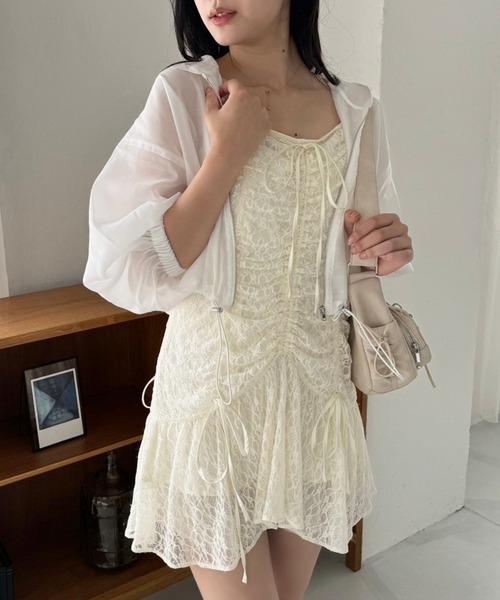 one after another NICE CLAUP（ワンアフターアナザーナイスクラップ）の「シアーボリュームスリーブパーカー（マウンテンパーカー・レディース・オフホワイト/グレー/ブラック・FREE）」の20枚目の写真